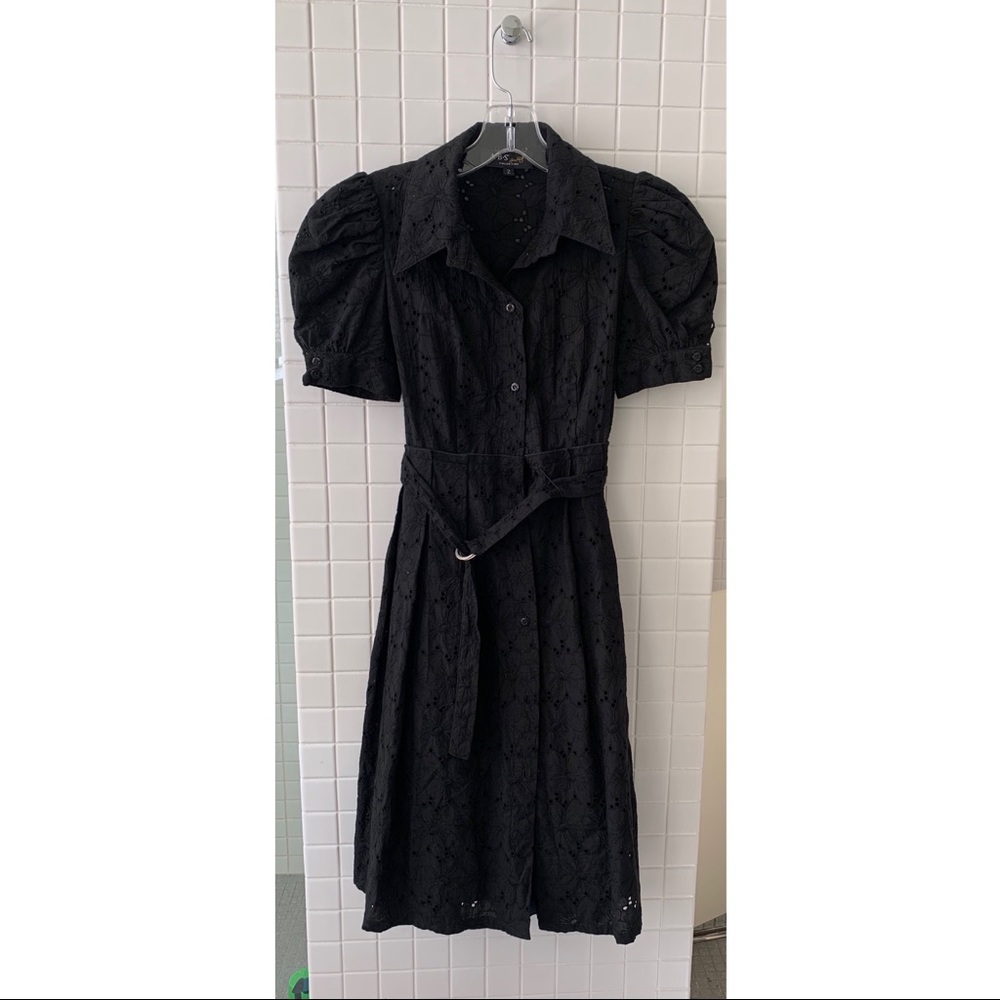 ABS Allen Schwartz fit and flare black dress